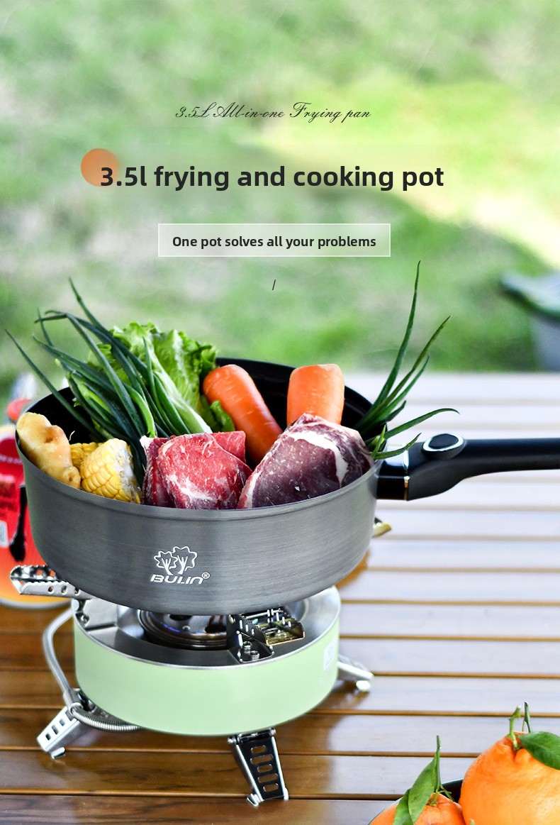 Camping Cooking Wok - Sartén antiadherente Bulin, wok antiadherente para