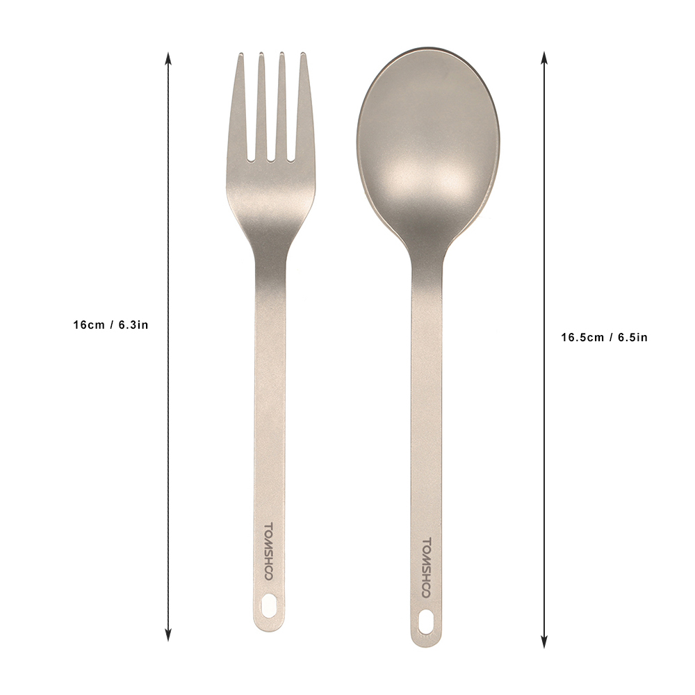 Camping Cooking Cutlery Set - TOMSHOO Vajilla de titanio Cuchara de