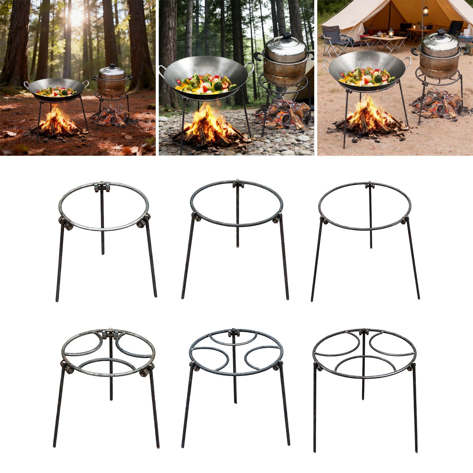Camping Cooking Wok - Trípode para Fogatas, Soporte Multiusos para