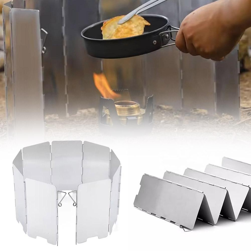 Camping Cooking Tripod - Protector de viento plegable para exteriores,