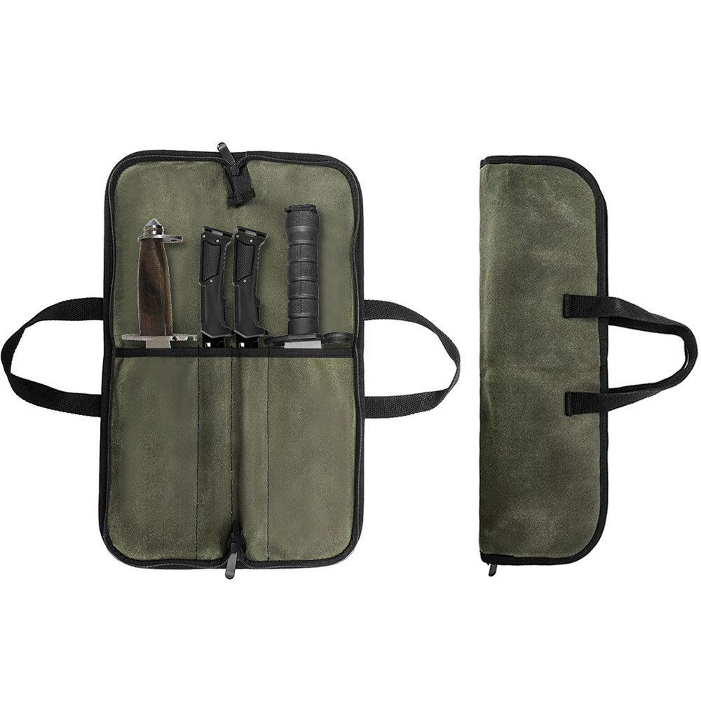 Camping Cooking Pack - Bolsa Enrollable para Cuchillos de Lona