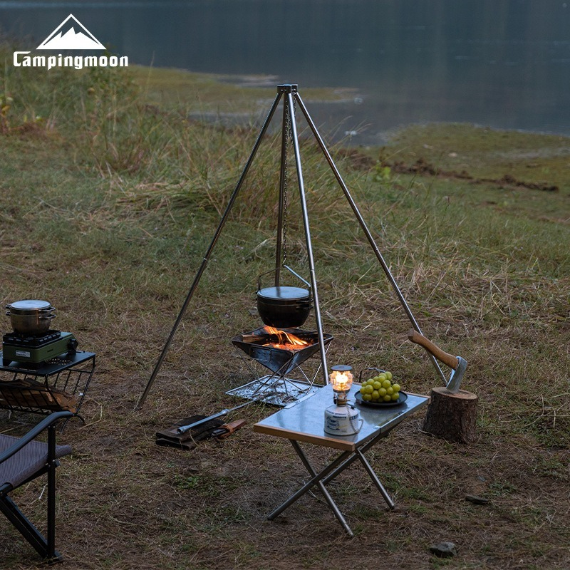 Camping Cooking Tripod - CAMPINGMOON MT-130 para exteriores, trípode para