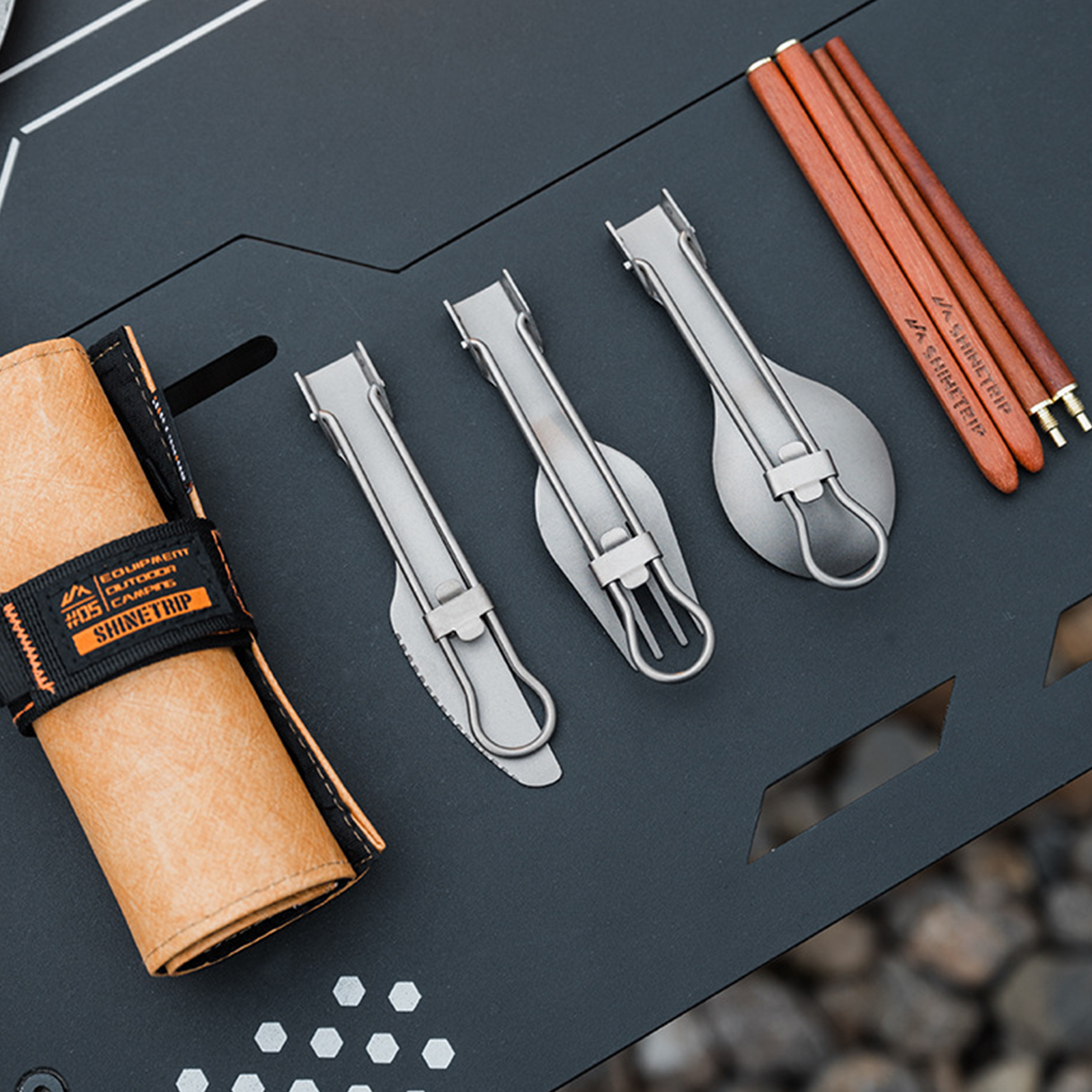 Camping Cooking Set Compact - Juego de utensilios de camping de