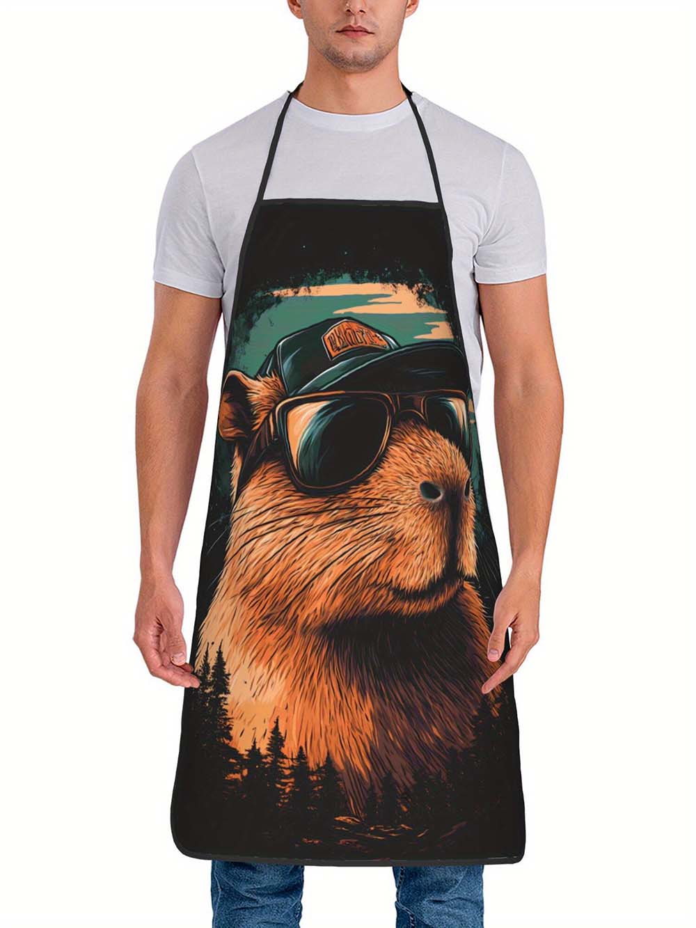 Camping Cooking In Forest - 1 delantal de cocina impermeable con