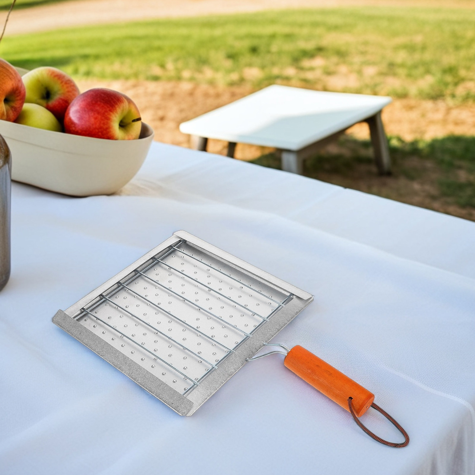 Camping Cooking Tray - Rejilla portátil cuadrada de madera con