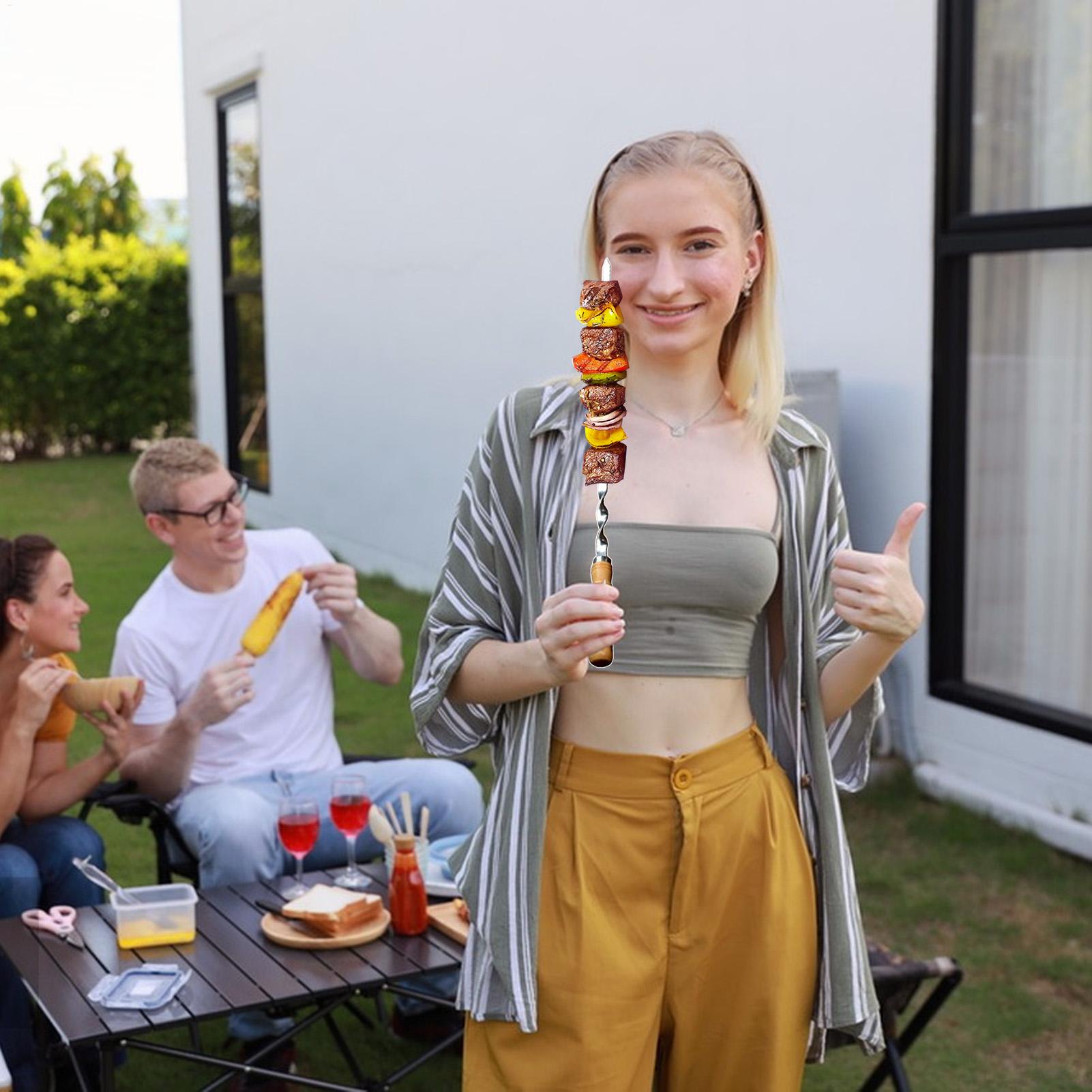 Camping Cooking Vegetables - Brochetas de Metal para asar, brochetas