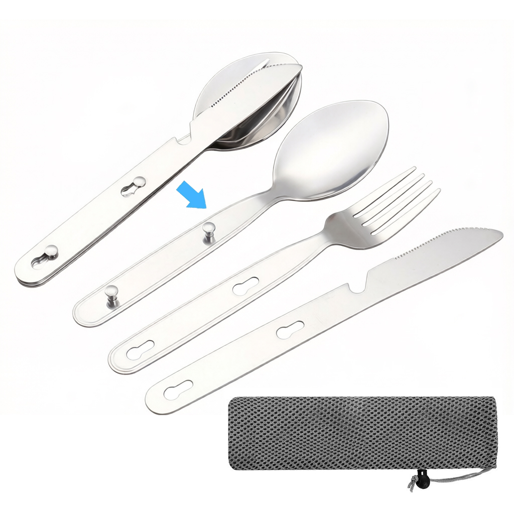 Camping Cooking Cutlery Set - Juego de 3 piezas de cuchara,