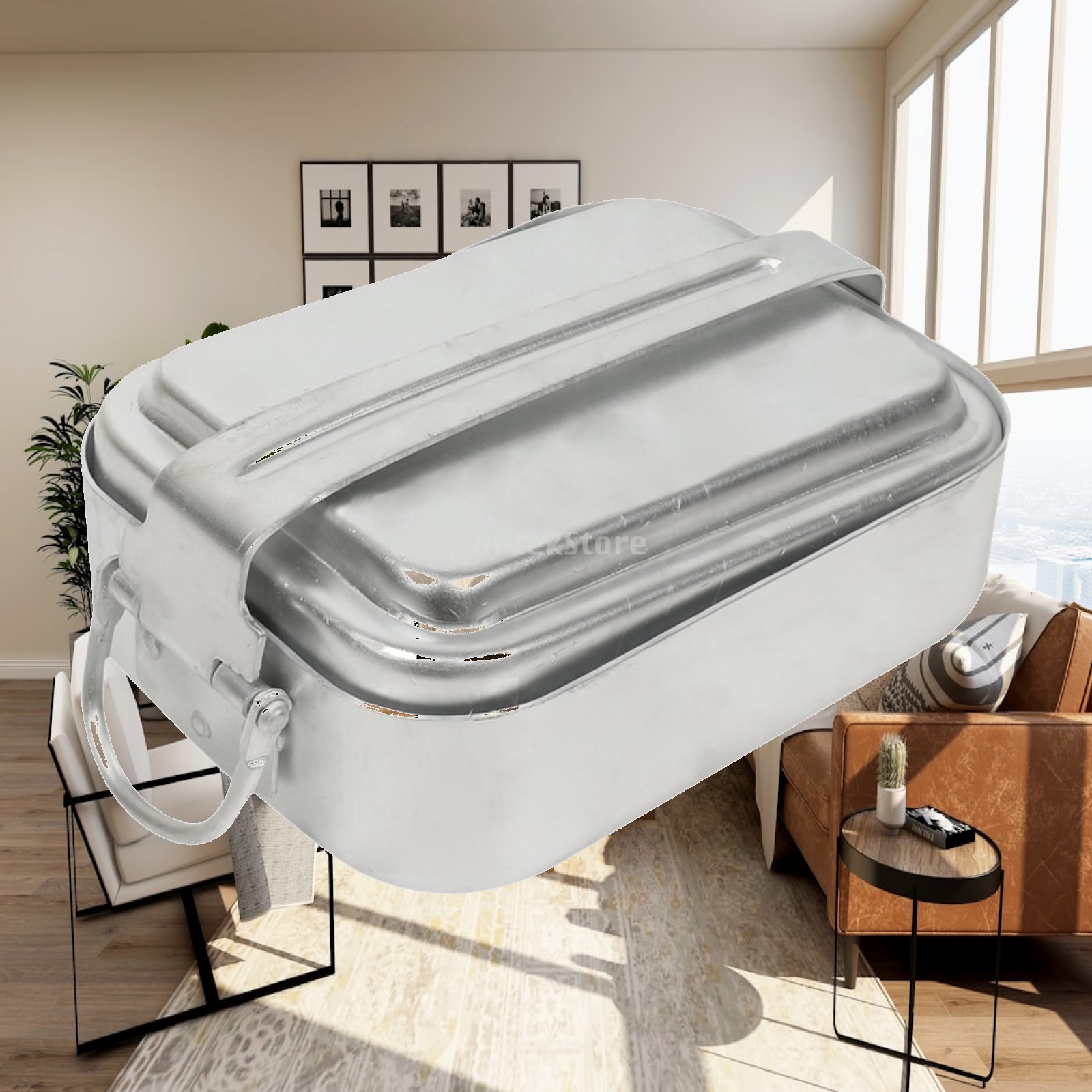 Camping Cooking Kit Box - Lonchera de Aluminio Rectangular para Camping,