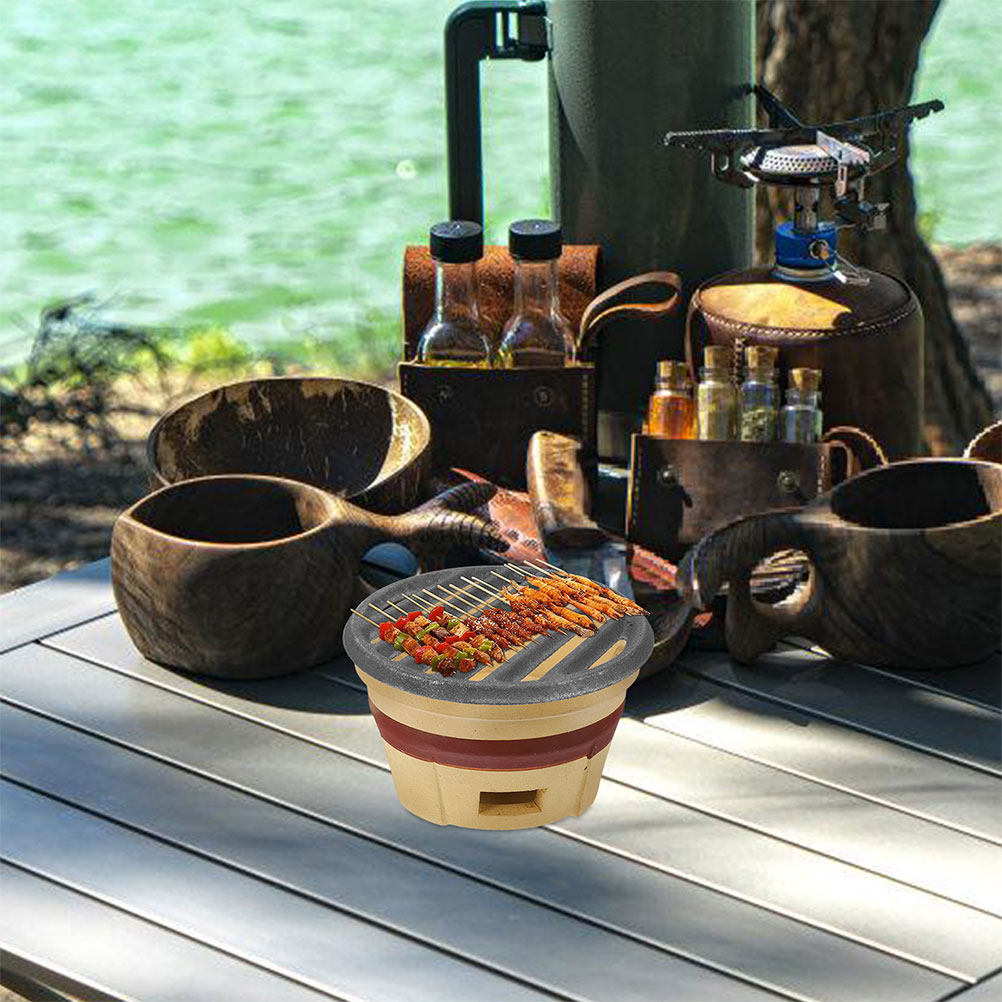 Camping Cooking Fire Pit - Parrilla de Hierro Fundido para Hoguera,