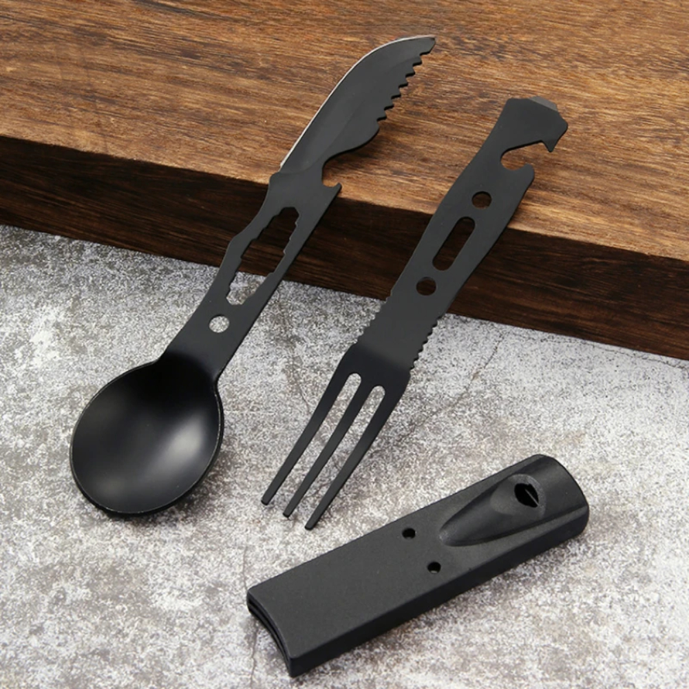 Camping Cooking Cutlery Set - Juego para exteriores, cuchillos multifuncionales para
