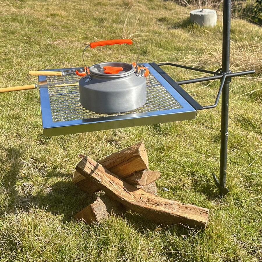 Camping Cooking Fire Pit - 360 ° Parrilla Giratoria Ajustable para