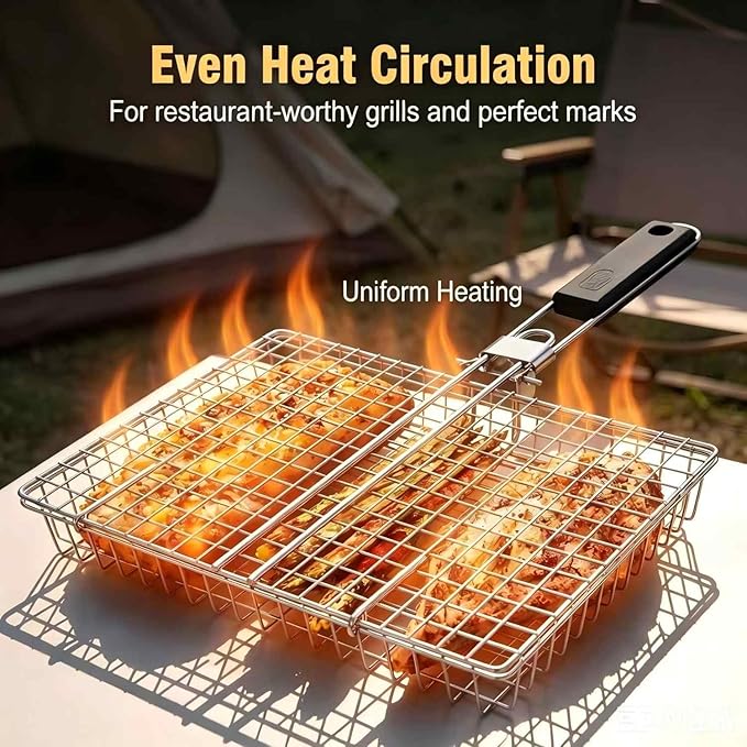 Camping Cooking Vegetables - Cesta para Asar Grande, Plegable y