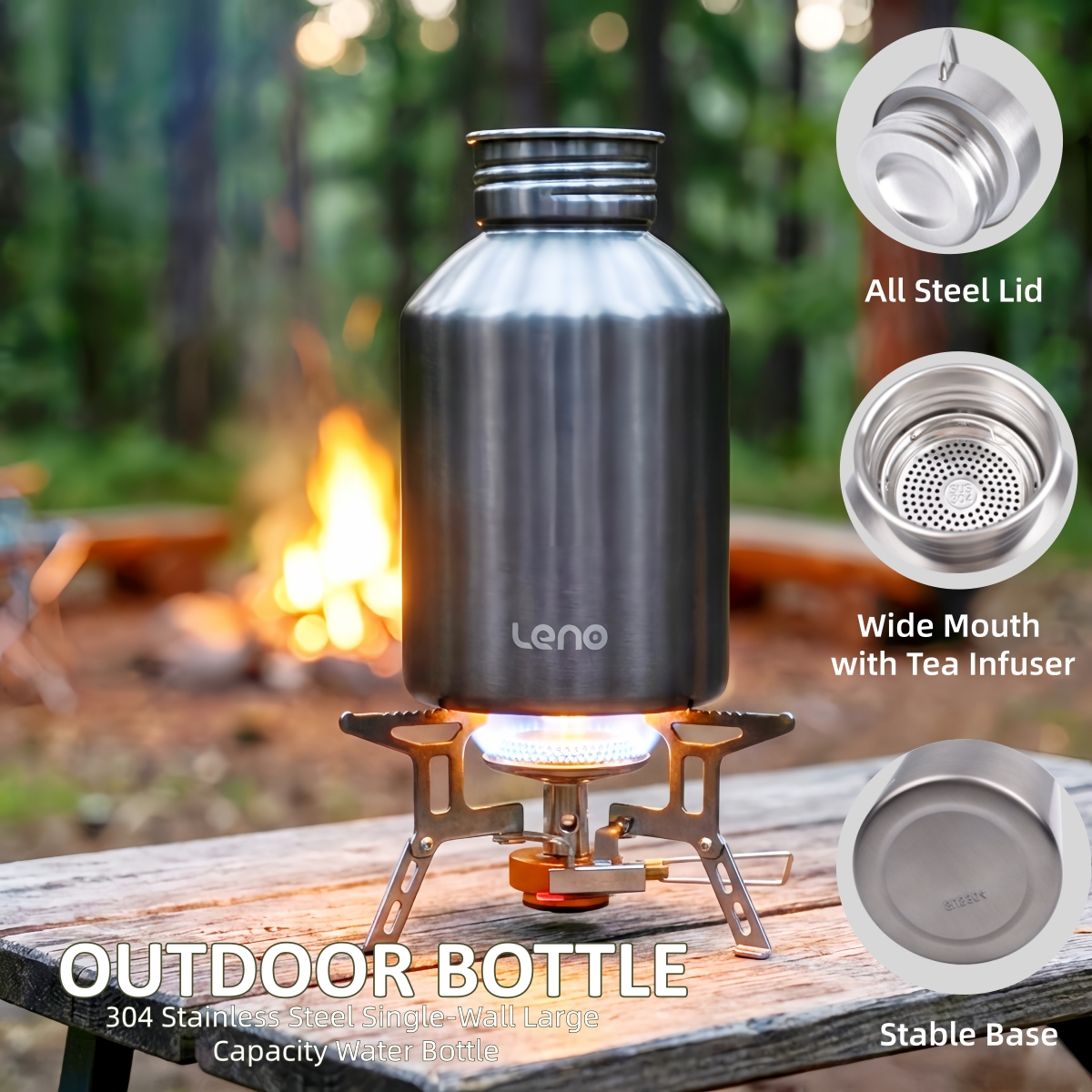 Camping Cooking On Fire - Botella de Agua para Camping de