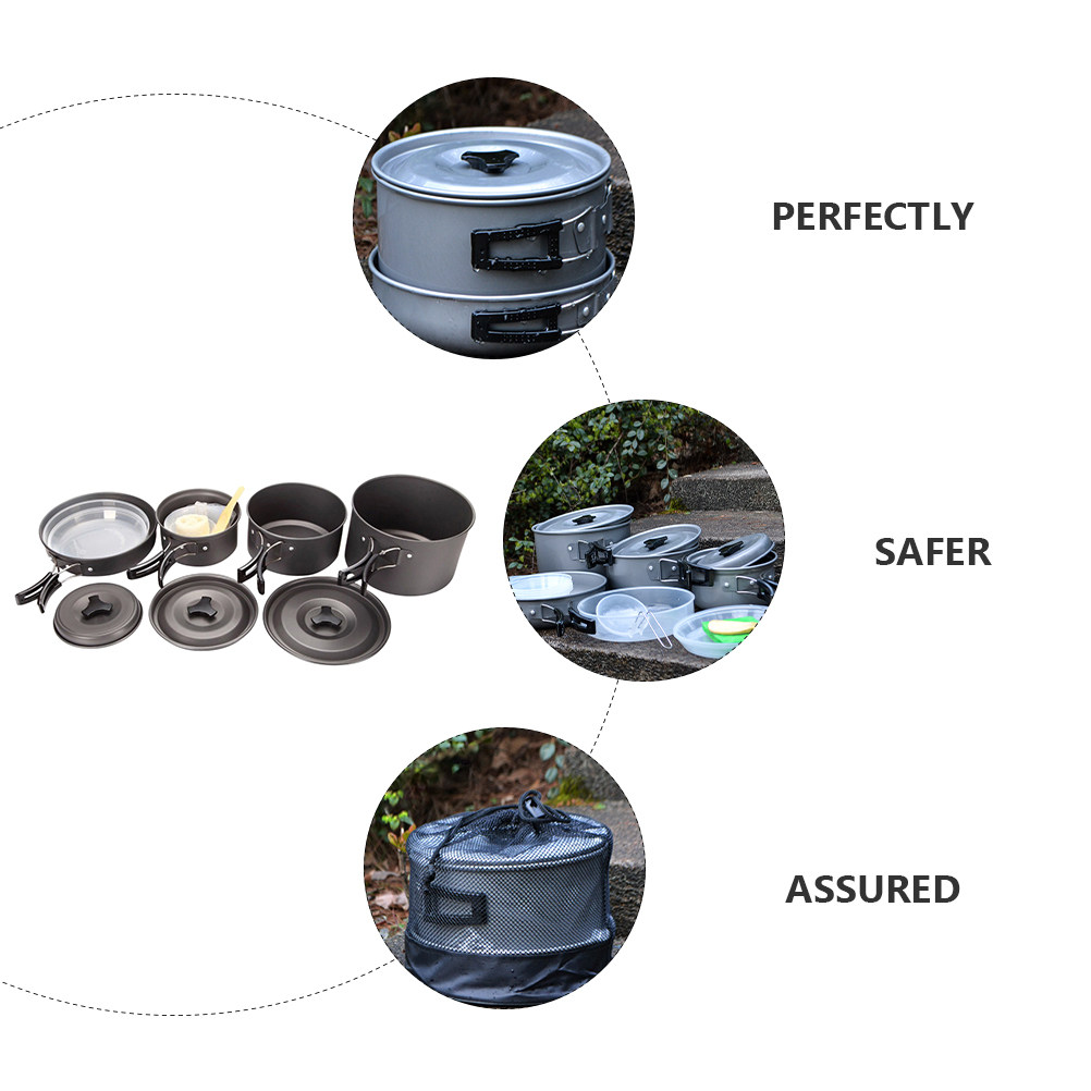 Camping Cooking Set Compact - Juego de utensilios de cocina compactos