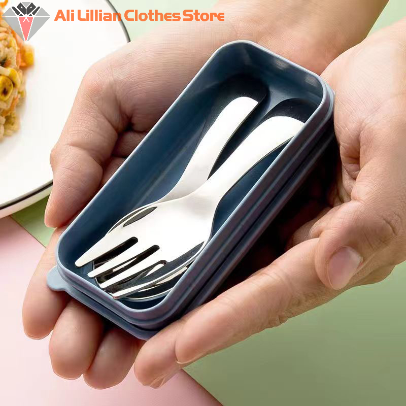 Camping Cooking Cutlery Set - Mini vajilla portátil de acero inoxidable