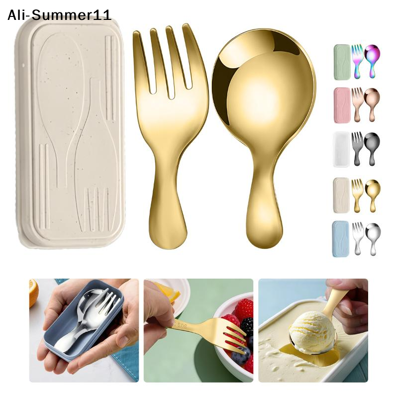 Camping Cooking Cutlery Set - 【A6L】Juego de cubiertos de acero, cuchara,