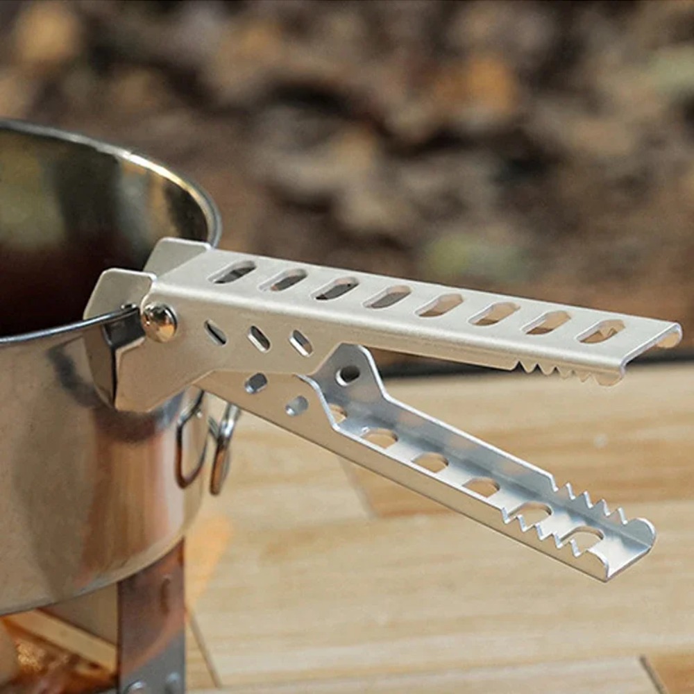 Camping Cooking Wok - Clip de aleación de aluminio anticaliente,