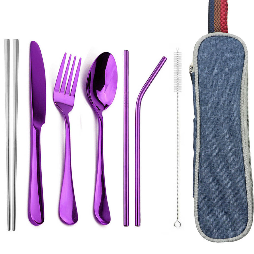 JANKNG-vajilla de acero inoxid - Camping Cooking Cutlery Set reseña y precio