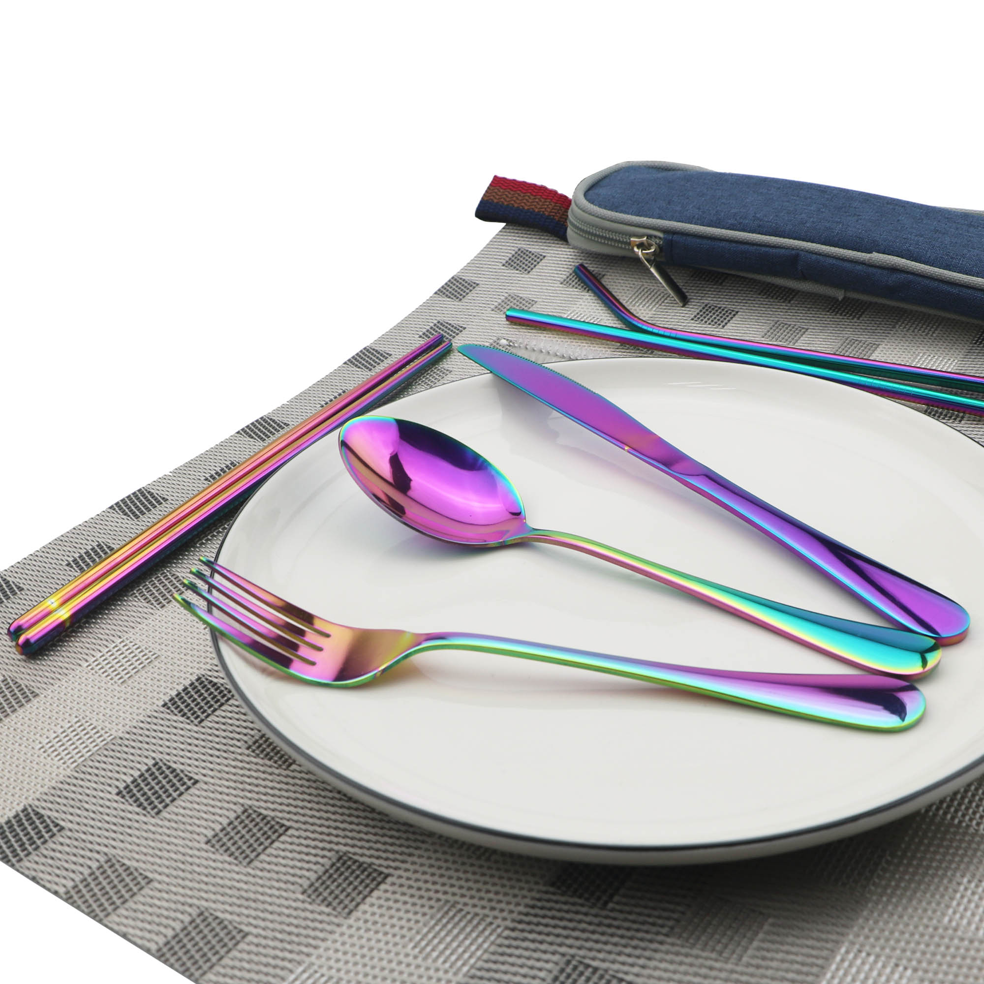 JANKNG-vajilla de acero inoxid - Camping Cooking Cutlery Set reseña y precio