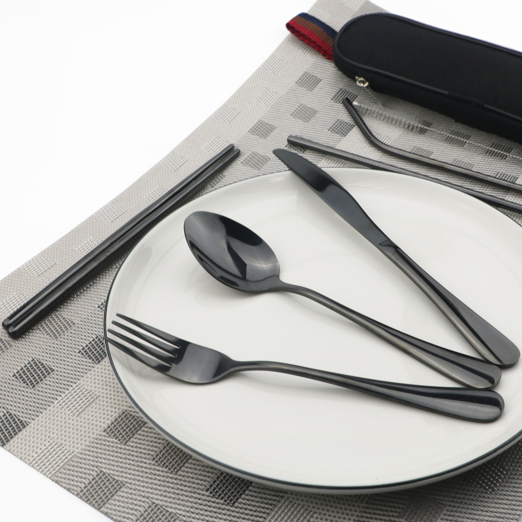 JANKNG-vajilla de acero inoxid - Camping Cooking Cutlery Set reseña y precio