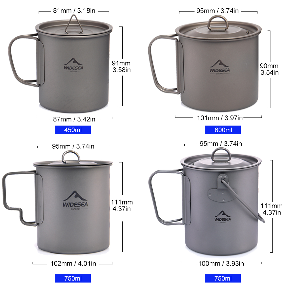 Taza de titanio Widesea para c - Camping Cooking Trangia reseña y precio
