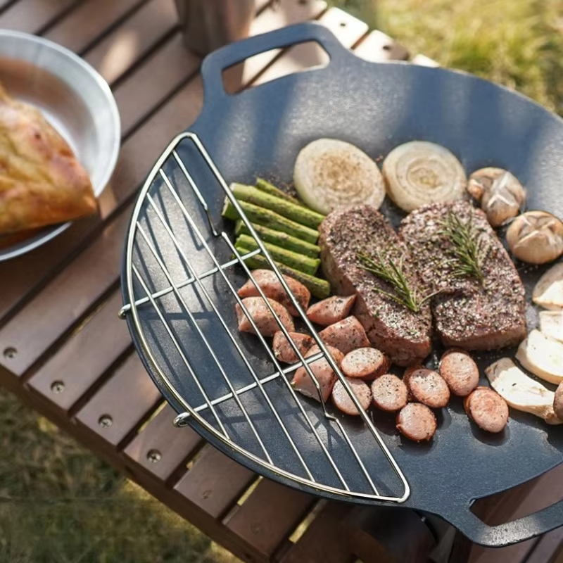 Rejilla de acero inoxidable pa - Camping Cooking Wok reseña y precio