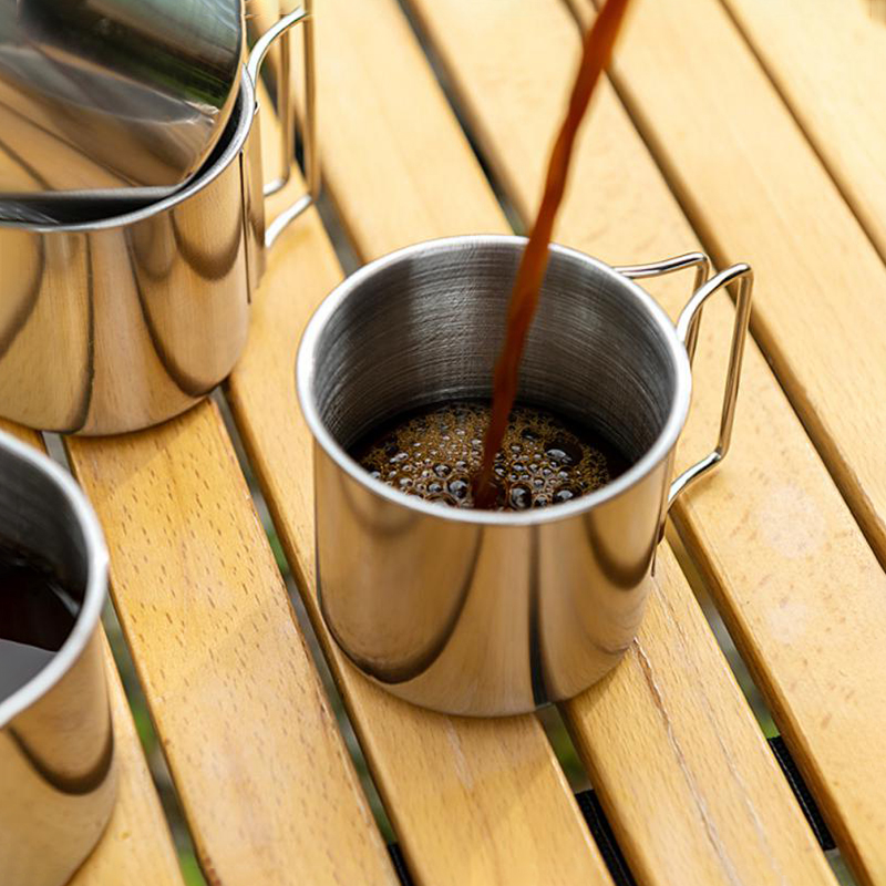 Taza de acero inoxidable para  - Quality Camping Cooking Set reseña y precio