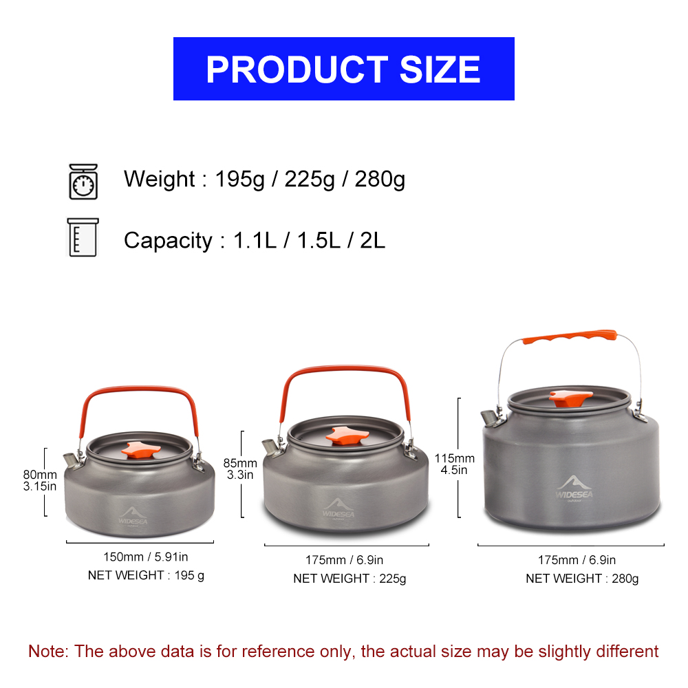 Wideea-hervidor de agua para a - Camping Cooking Pan Set reseña y precio