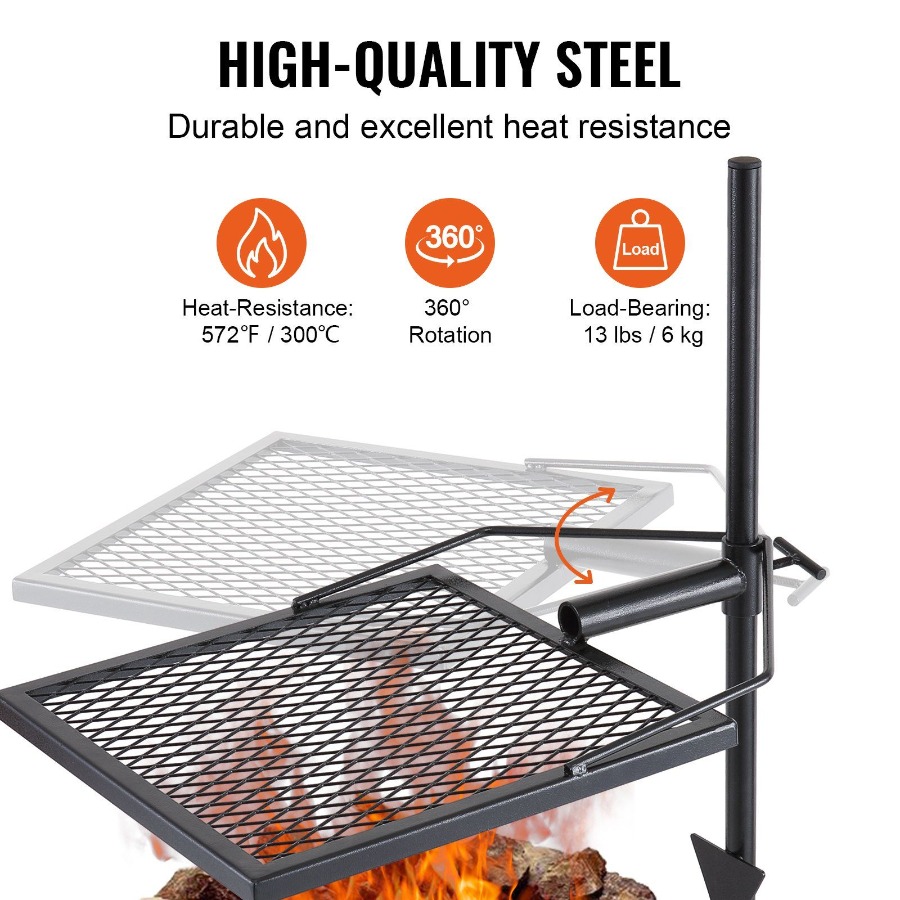 Parrilla Giratoria para Fogata - Camping Cooking Fire Pit reseña y precio