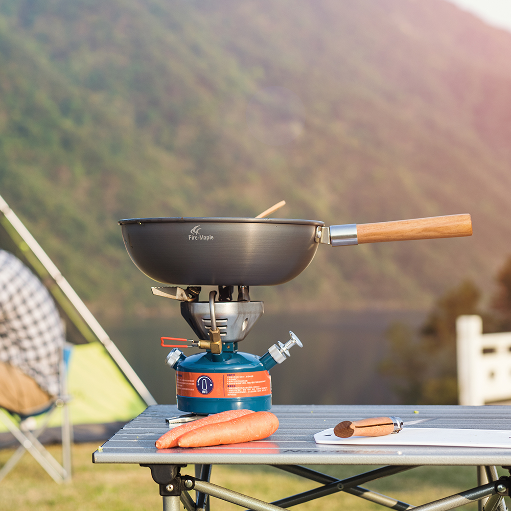 Wok de acampada de arce de fue - Camping Cooking On Fire reseña y precio