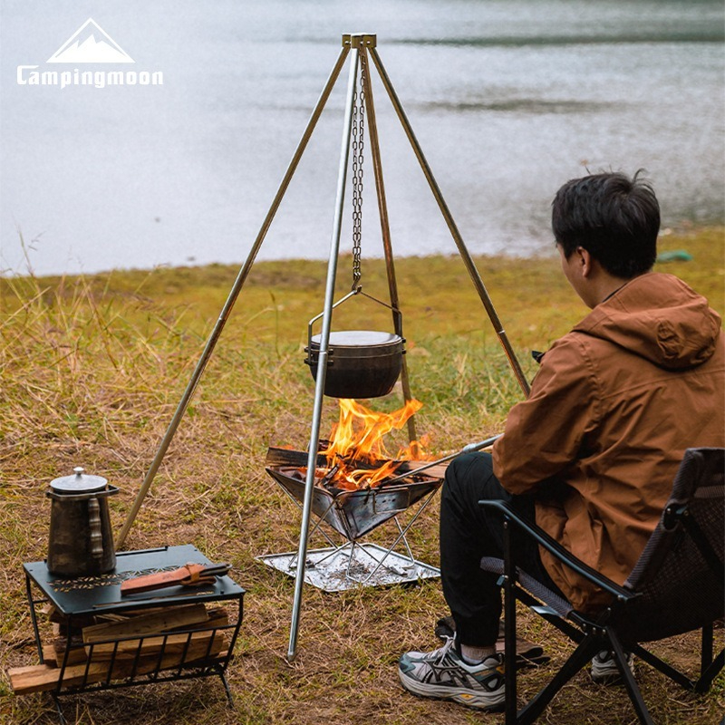 CAMPINGMOON MT-130 para exteri - Camping Cooking Tripod reseña y precio