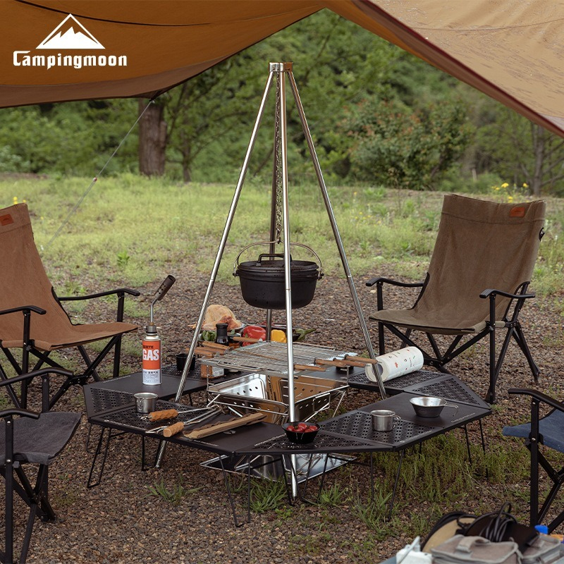 CAMPINGMOON MT-130 para exteri - Camping Cooking Tripod reseña y precio
