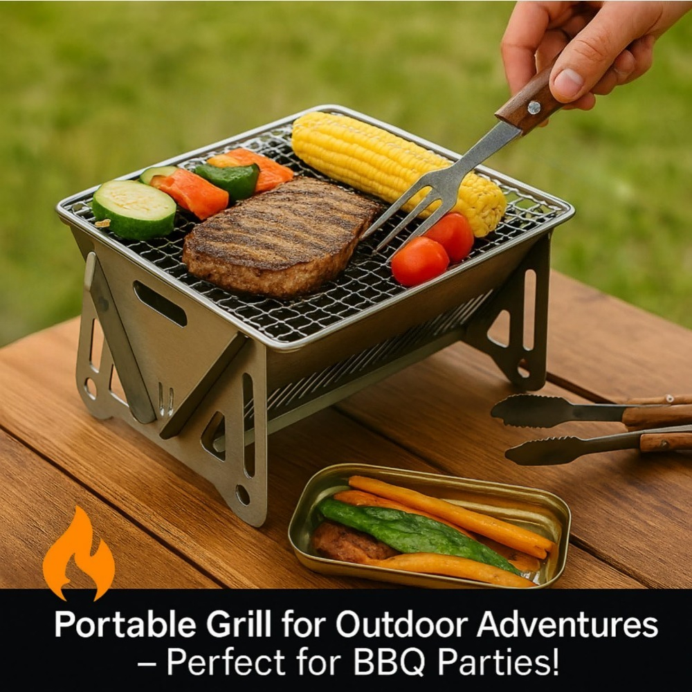 Parrilla de barbacoa de carbón - Camping Cooking Set Compact reseña y precio