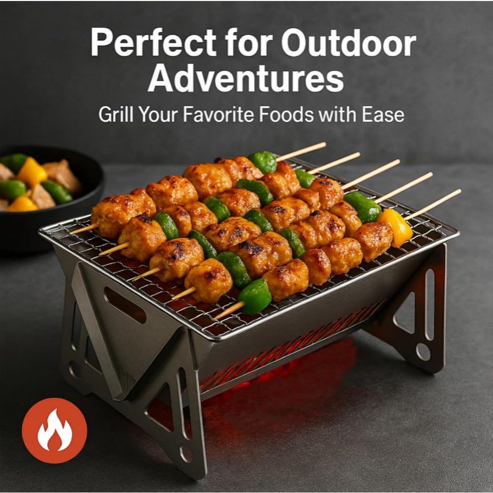 Parrilla de barbacoa de carbón - Camping Cooking Set Compact reseña y precio