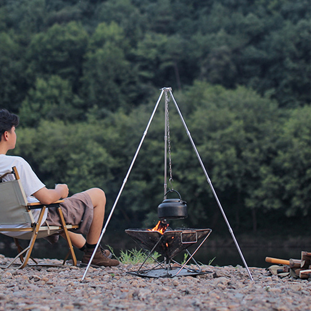Trípode portátil para cocinar  - Camping Cooking Tripod reseña y precio