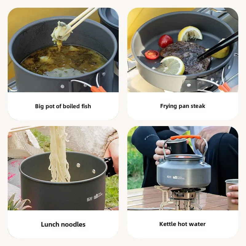 Juego de vajilla para exterior - Quality Camping Cooking Set reseña y precio