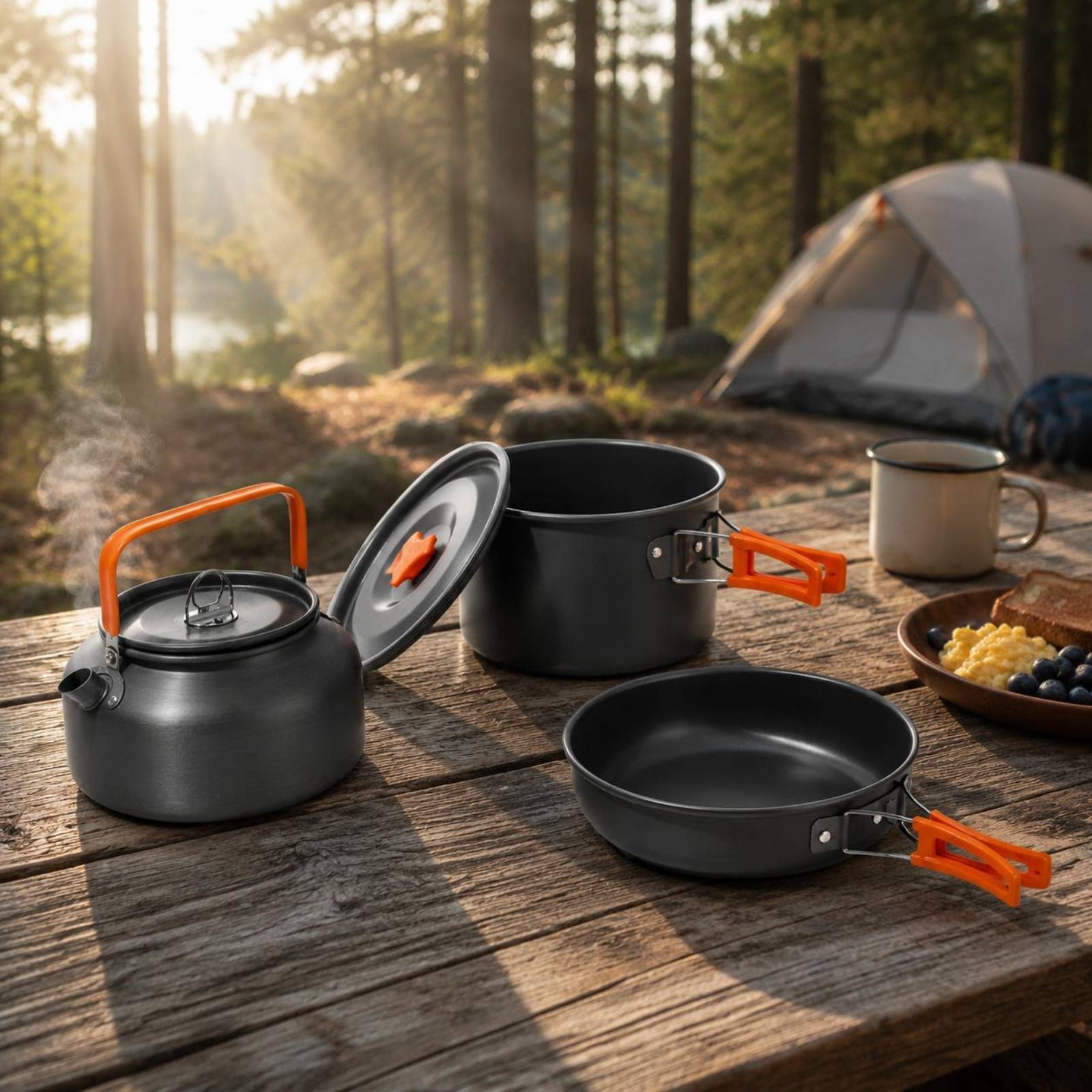 Juego de Ollas y Sartenes para - Camping Cooking Set reseña y precio