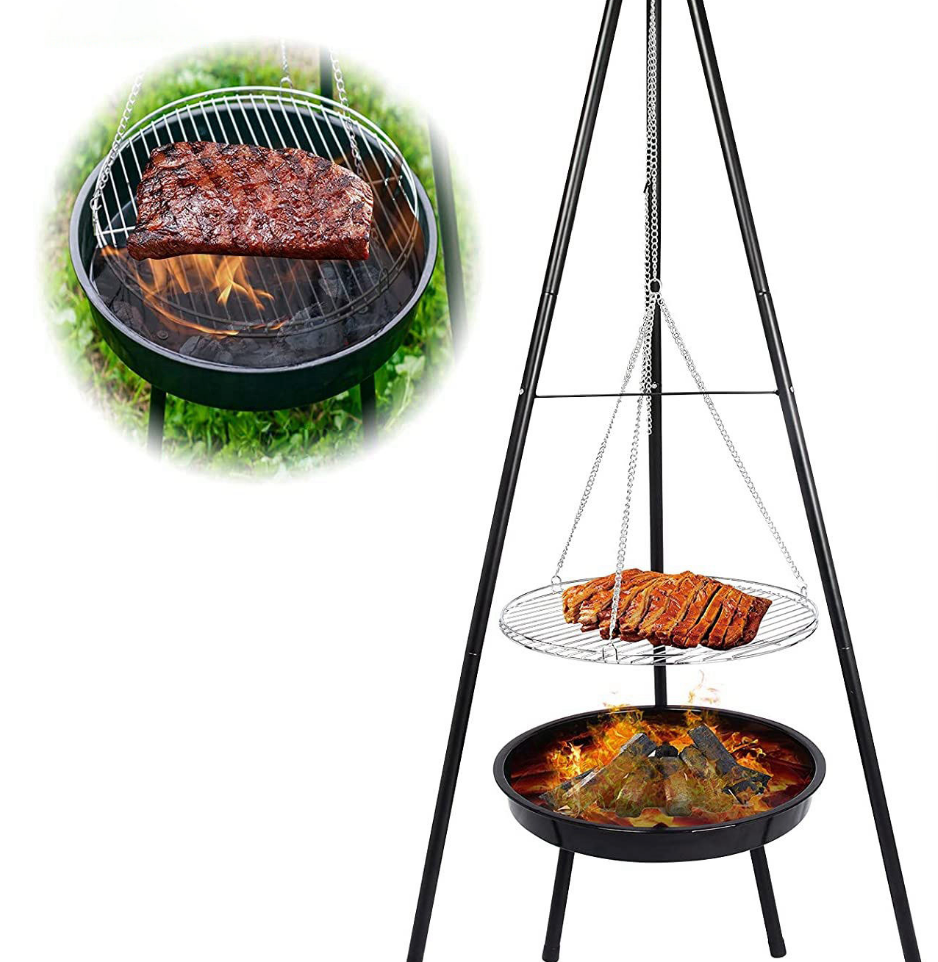 Parrilla de Barbacoa Colgante  - Camping Cooking Tripod reseña y precio