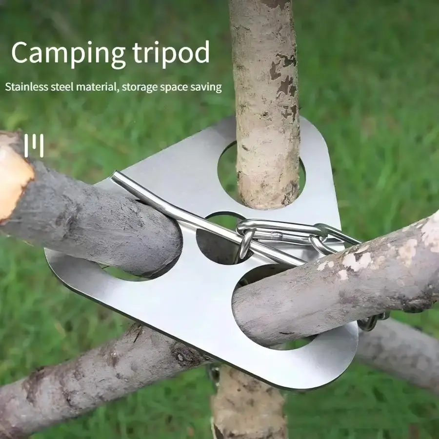 Trípode portátil de acero inox - Camping Cooking Tripod reseña y precio