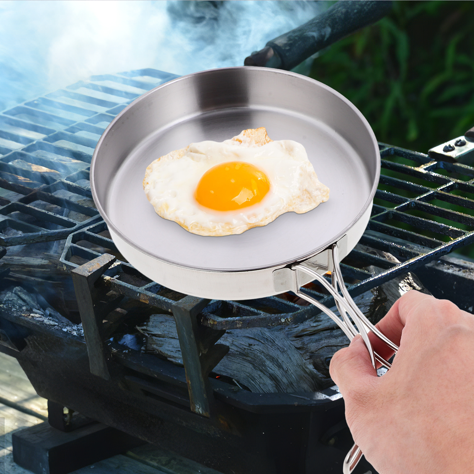Mini sartén portátil de acero  - Camping Cooking Wok reseña y precio