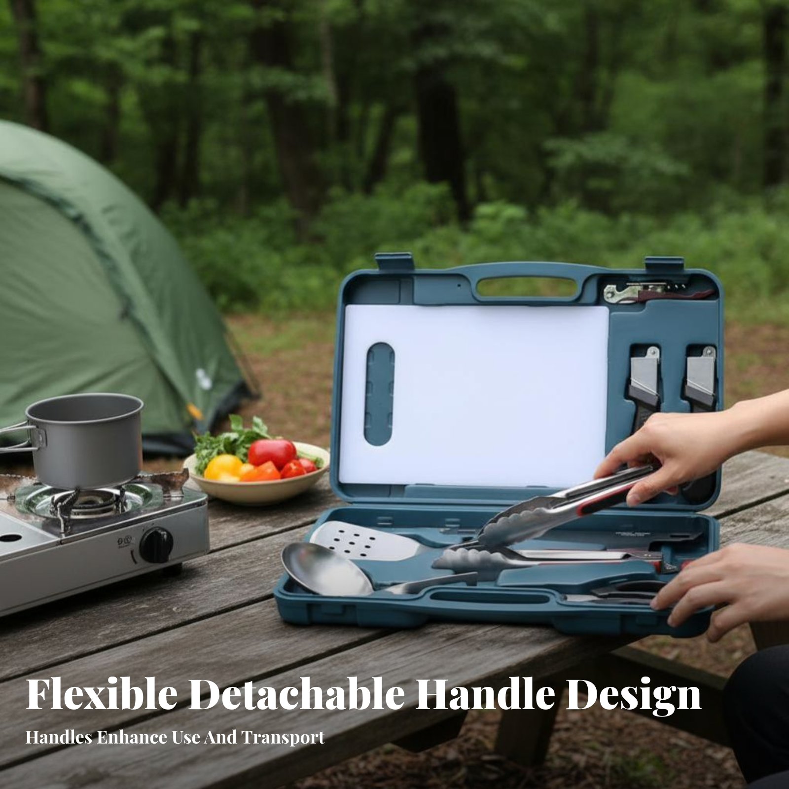 Juego de cubiertos para comer  - Camping Cooking Kit Box reseña y precio