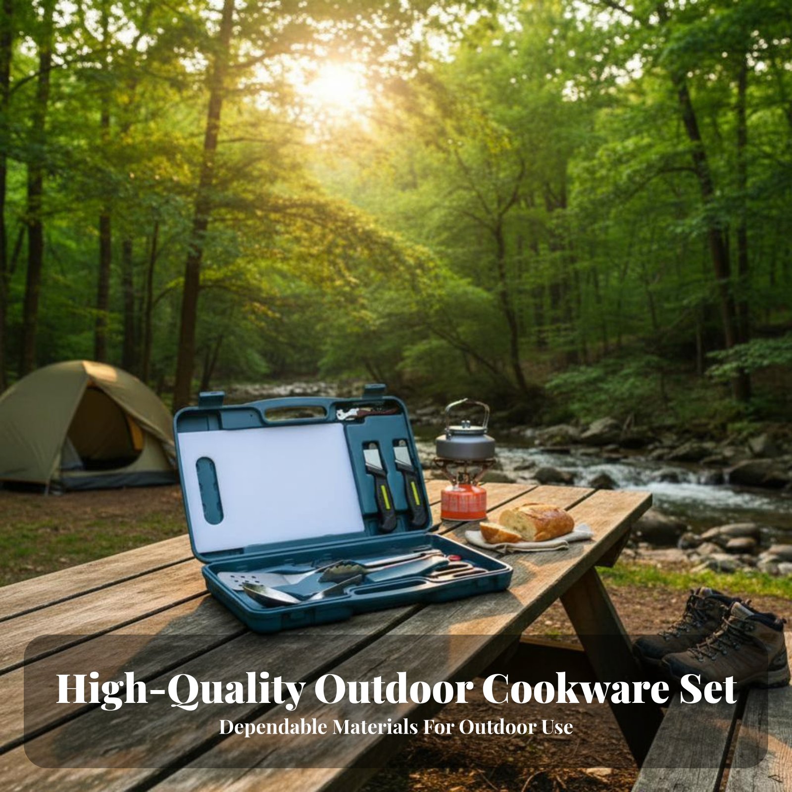 Juego de cubiertos para comer  - Camping Cooking Kit Box reseña y precio