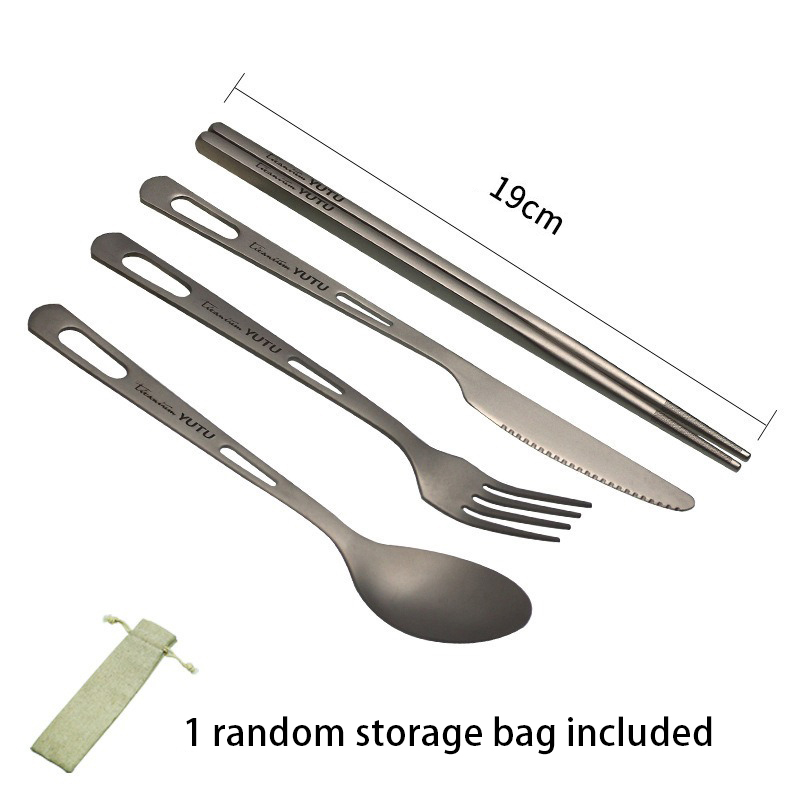 Juego de Cubiertos de Titanio  - Camping Cooking Cutlery Set reseña y precio
