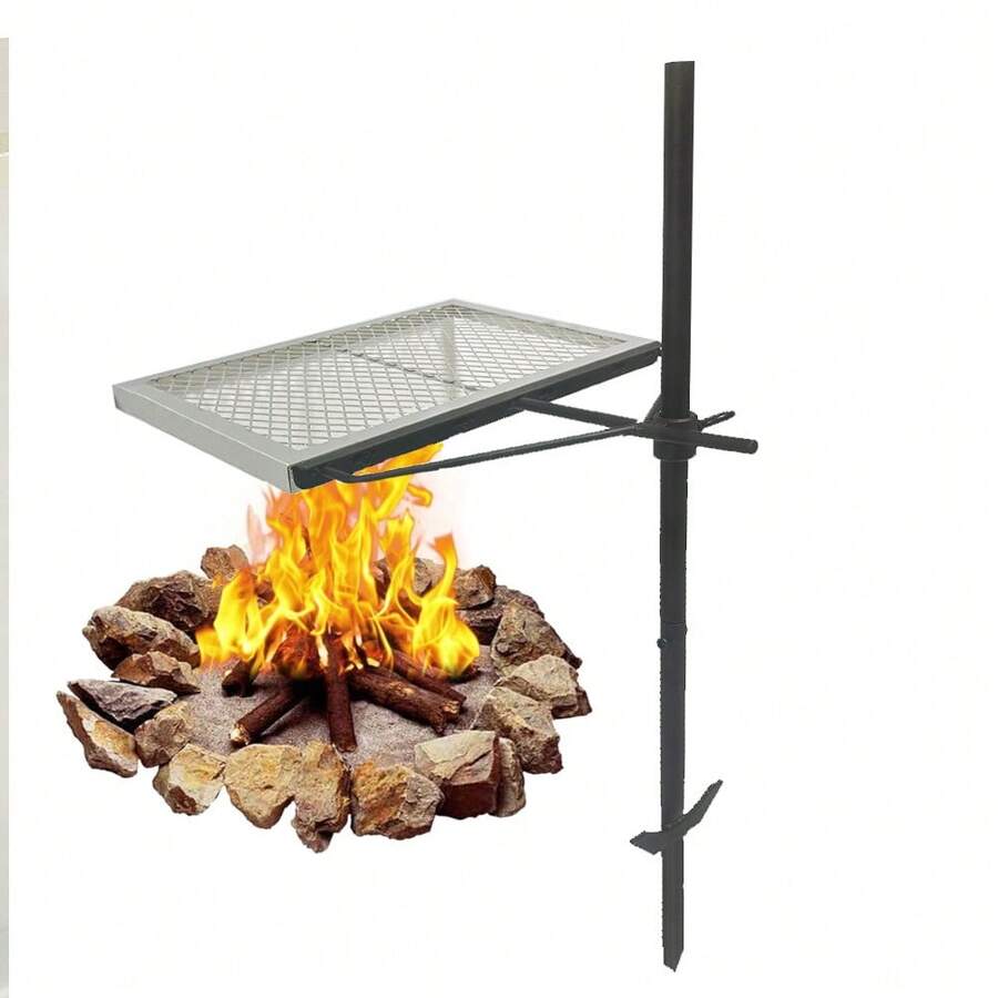 360 °   Parrilla Giratoria Aju - Camping Cooking Fire Pit reseña y precio