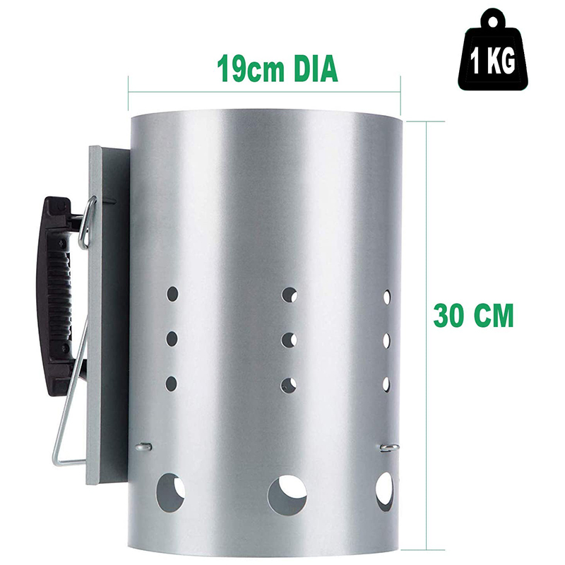 Arrancador de chimenea con man - Charcoal Chimney Starter reseña y precio