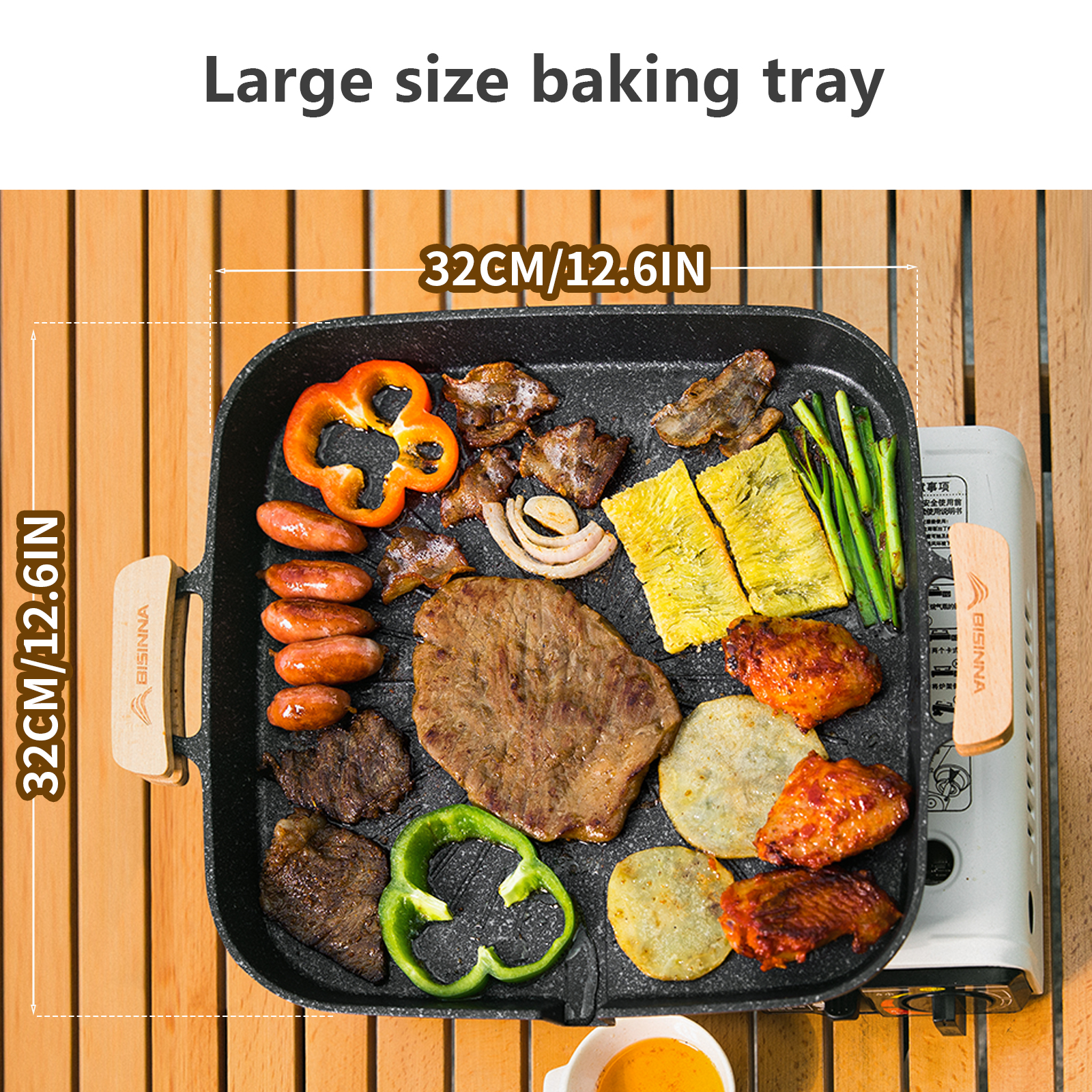 BISINNA-sartén cuadrada para p - Camping Cooking Tray reseña y precio