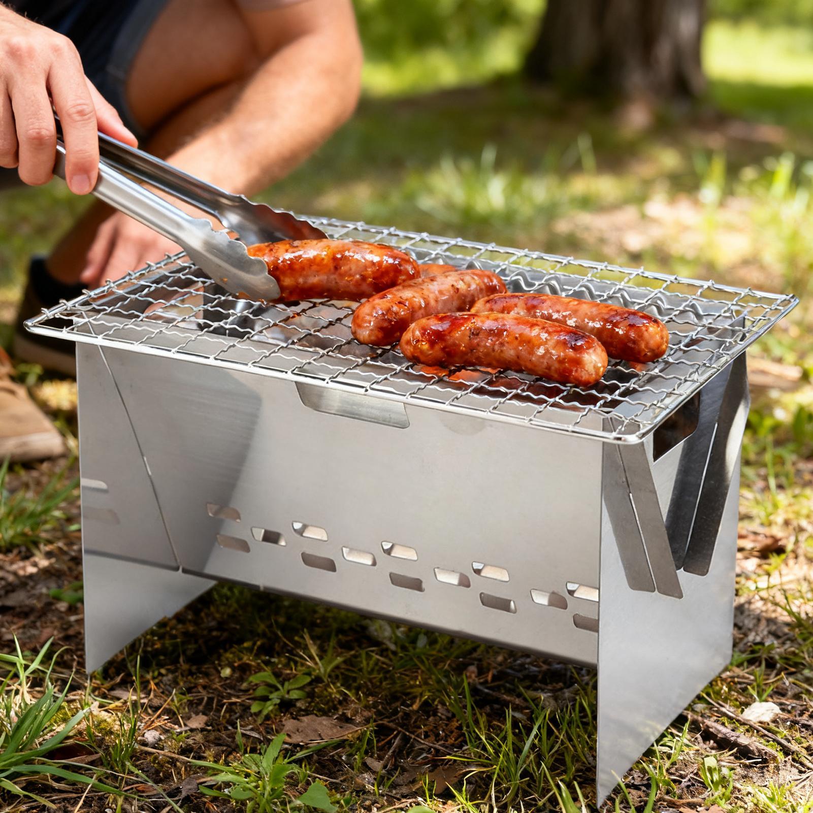 Parrilla de carbón de acero in - Camping Cooking Fire Pit reseña y precio