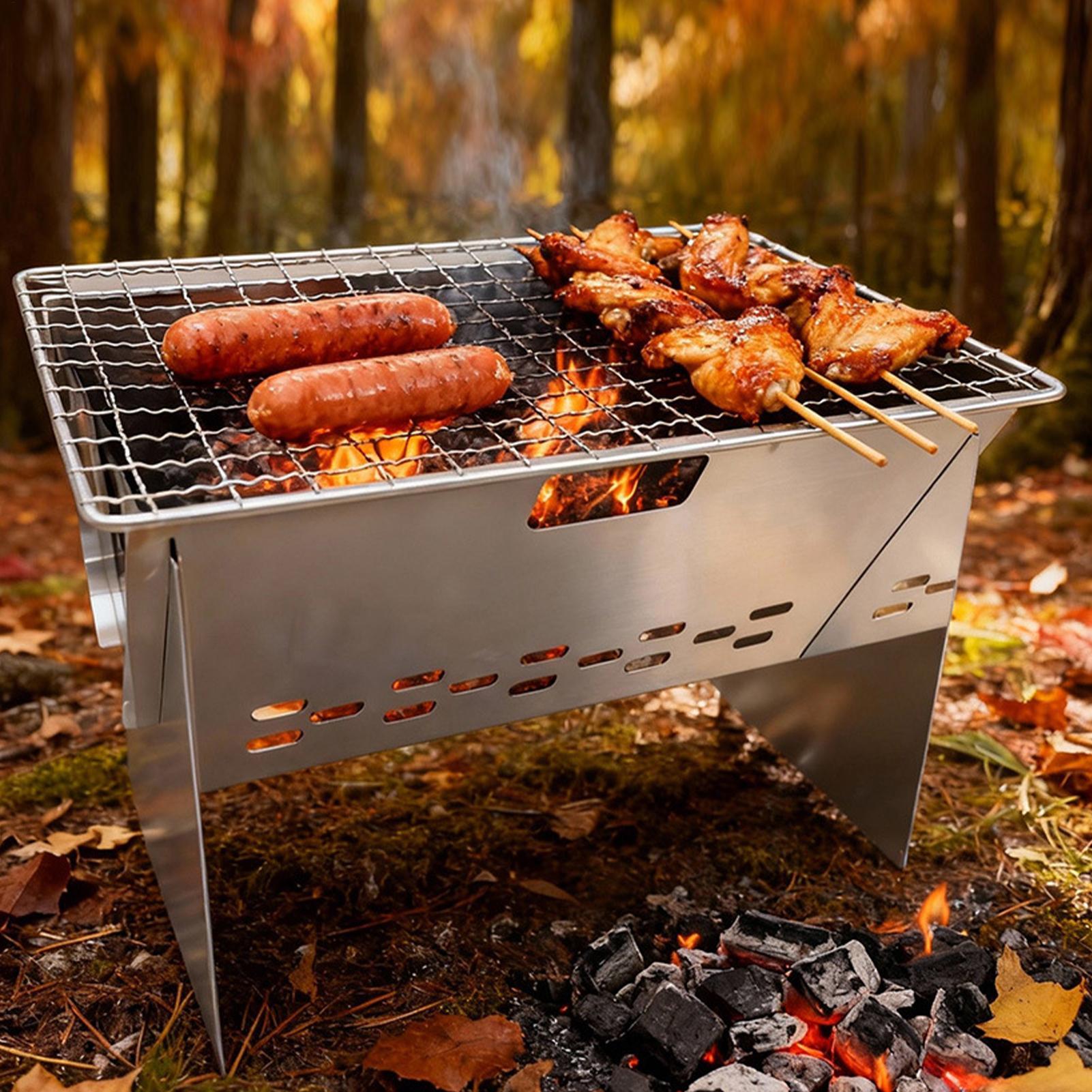 Parrilla de carbón de acero in - Camping Cooking Fire Pit reseña y precio