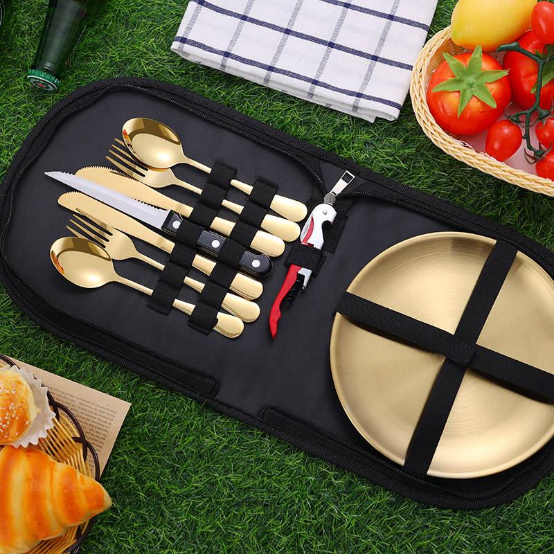 Juego de vajilla de acero inox - Camping Cooking Set reseña y precio