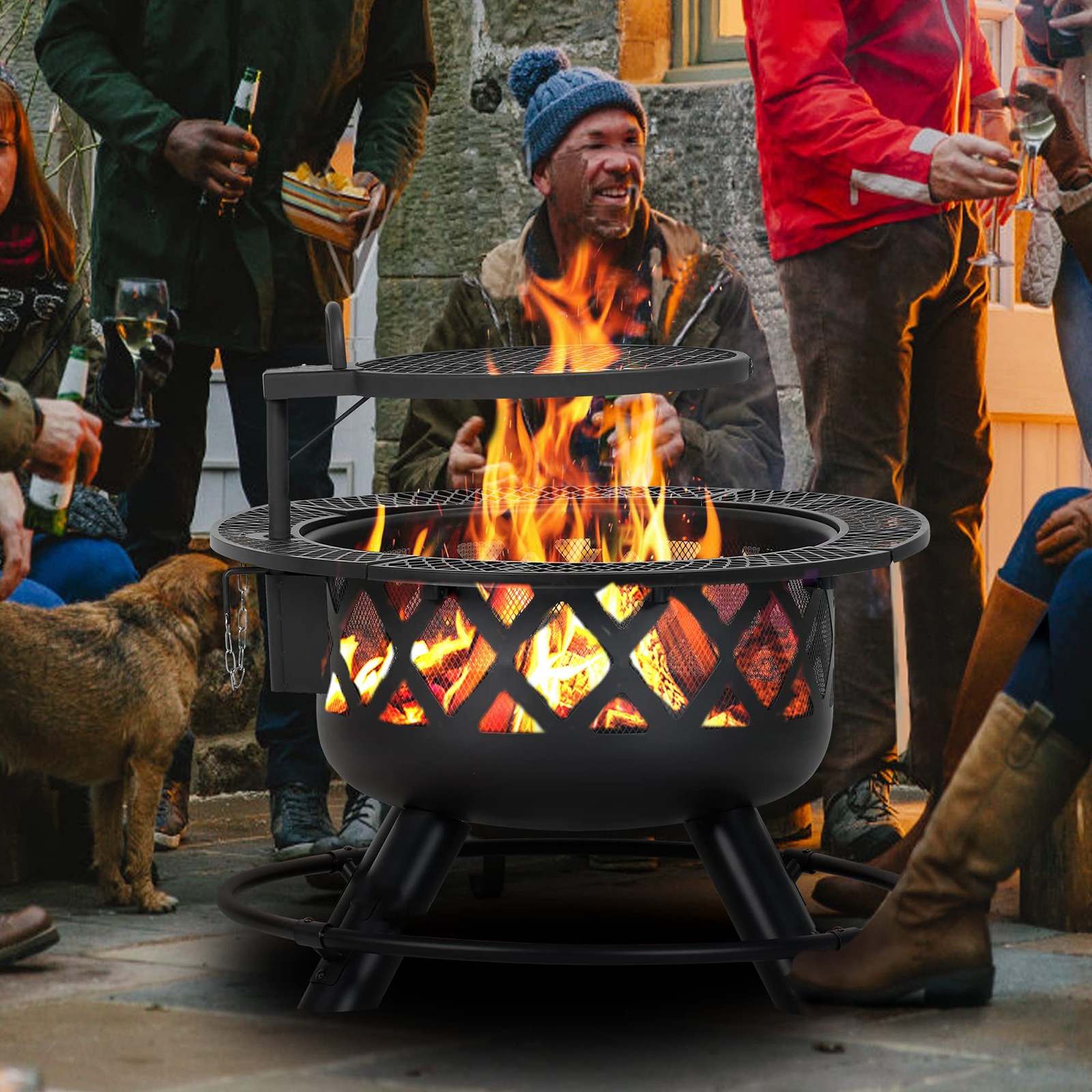 Grandes hogares de leña para e - Camping Cooking Fire Pit reseña y precio